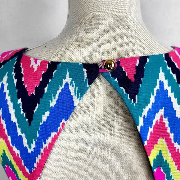 Lilly Pulitzer Size 4 Chevron Sherlynn Hearts A Flutter dress Sleeveless #699 - Picture 5 of 11